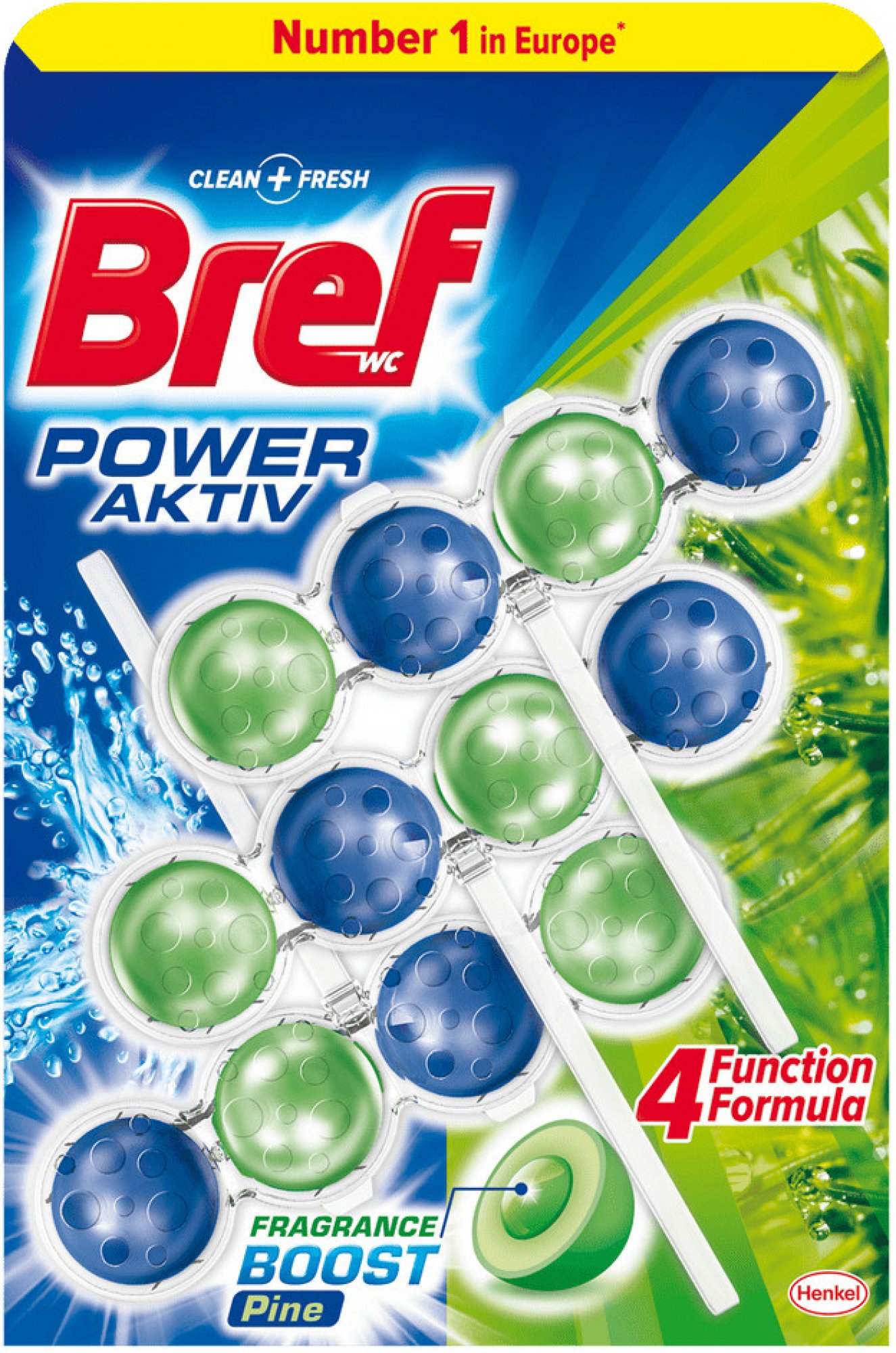 Bref WC blok Power Activ Pine 3 x 50g