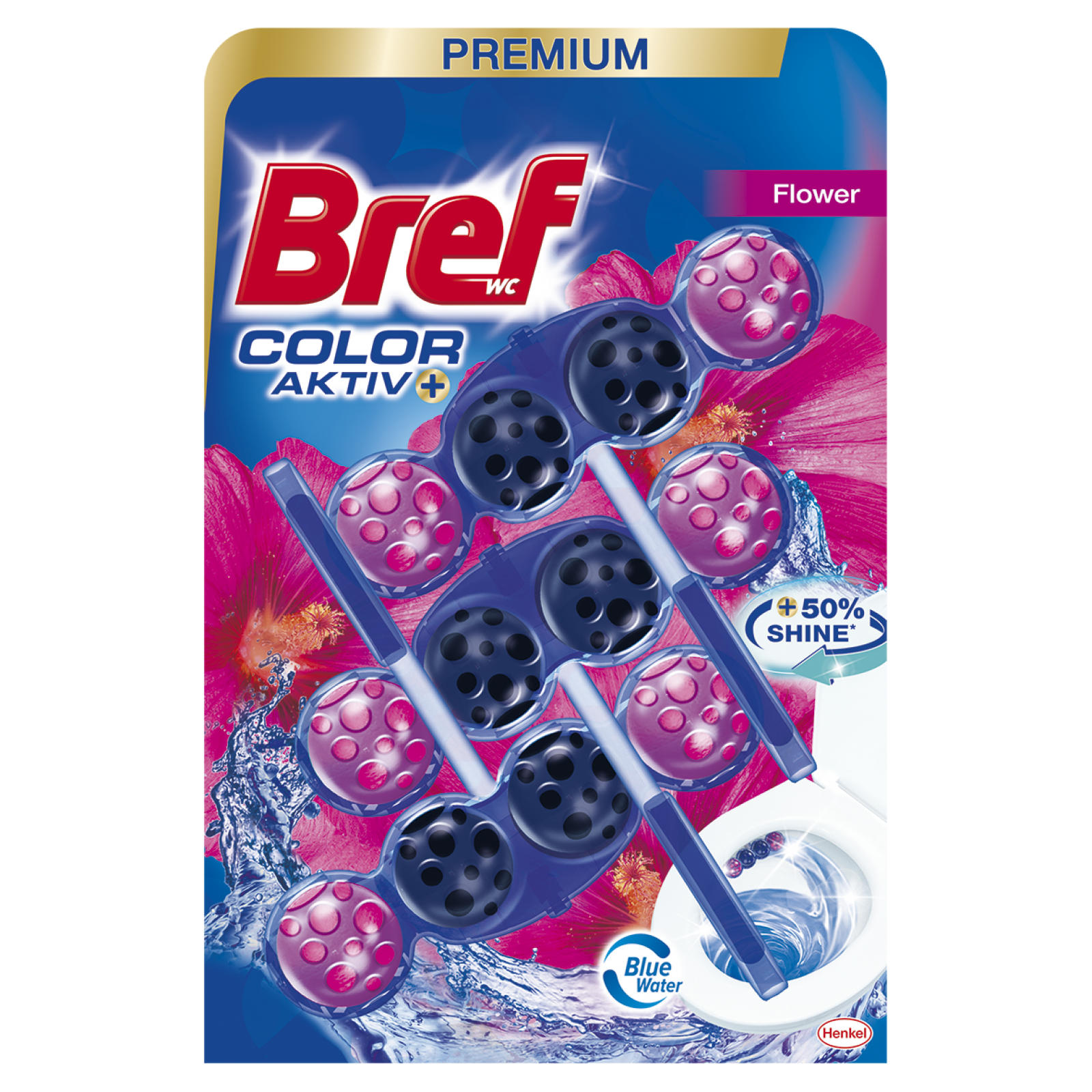 Bref Blue Aktiv WC blok Flower 3 x 50g