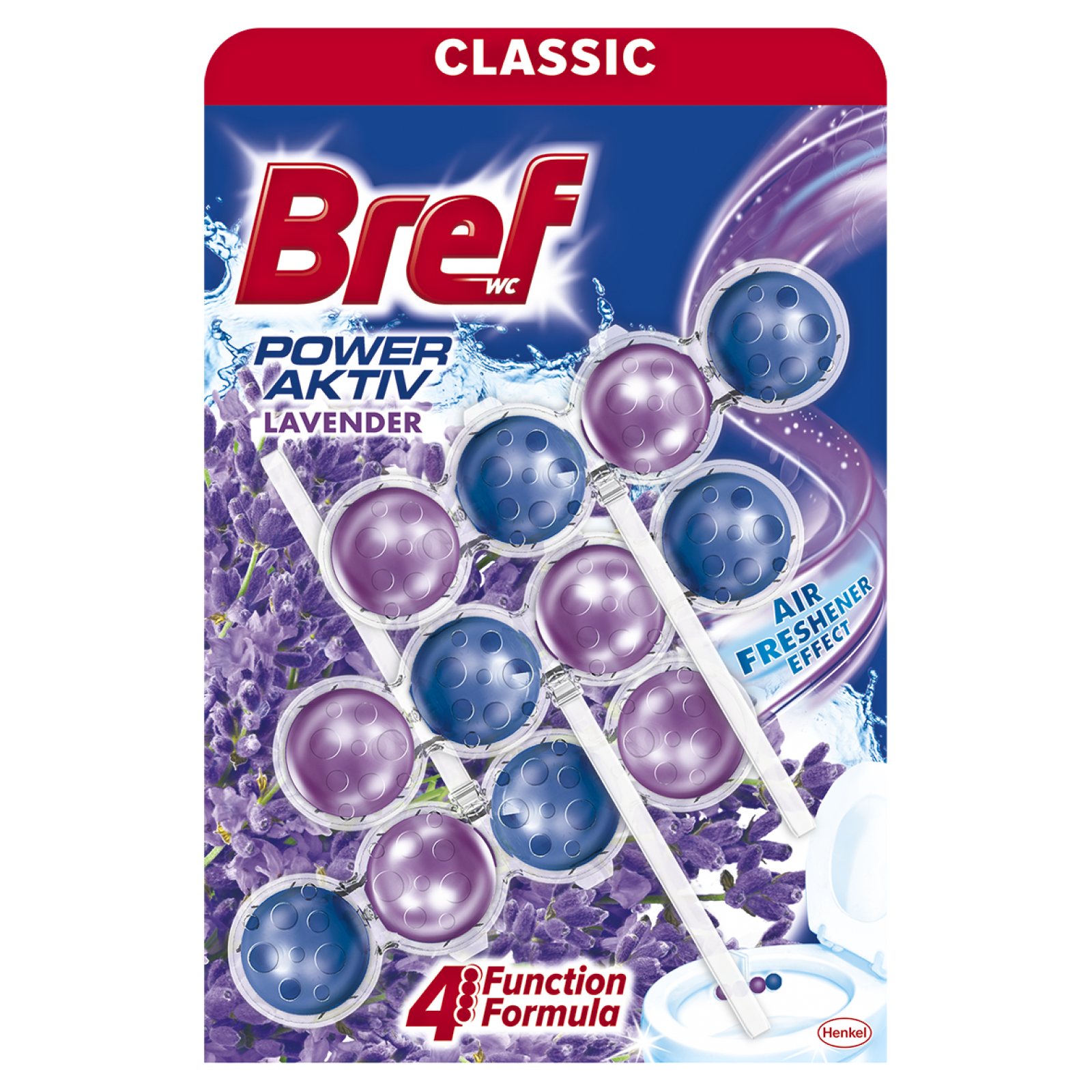 Bref Power Activ WC blok Lavender, Levandule 3 x 50 g
