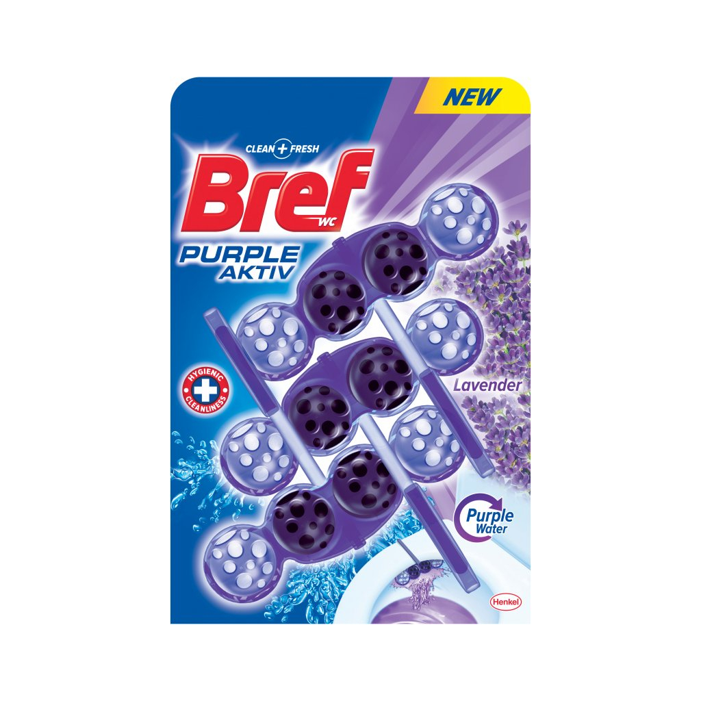 Bref Color Aktiv WC blok levandule 3 x 50g