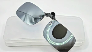 Polarizační klips Nakida T-143 na dioptrické brýle zrcadlově stříbrný, s pouzdrem