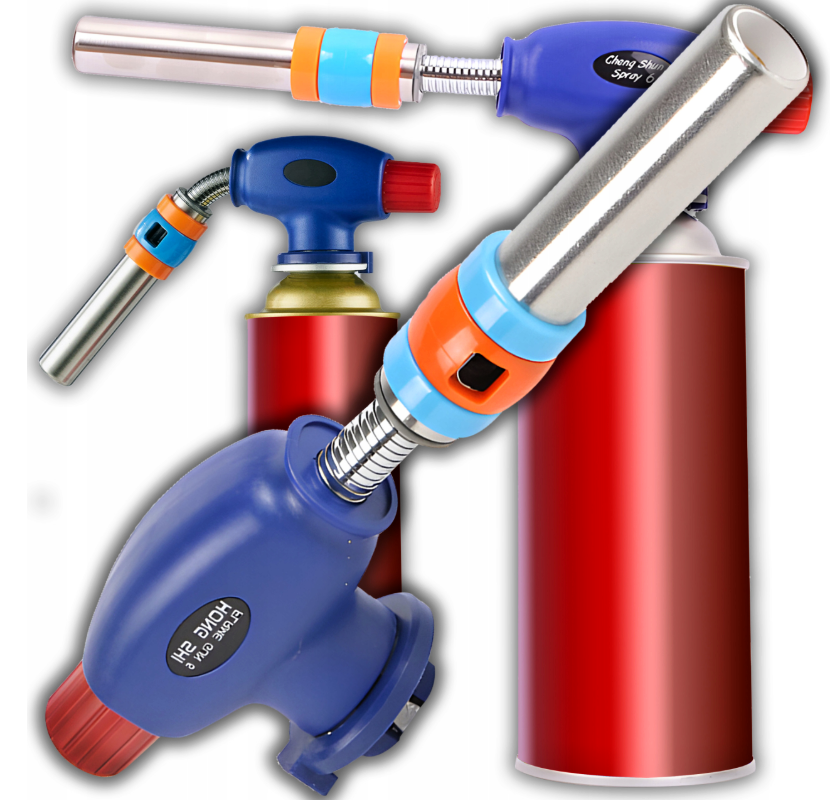 Reto OT0863 ohýbací plynový hořák s keramickou vložkou, piezo zapalováním a regulací teploty, 1300°C, na kartuše