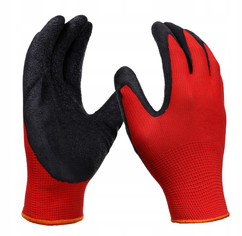 Pracovní ochranné rukavice Nakida R2001, latex, červeno-černé, vel. 10 (XL)