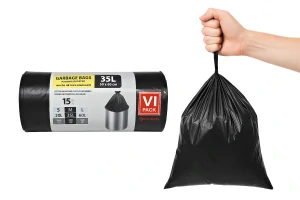 Pytle VI Pack 35L na odpad černé zatahovací 15ks | Extra silné, recyklovatelné