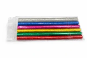 QiiM třpytivé tavné tyčinky do tavné pistole 11 mm 180 mm, mix barev s glitry 6 ks