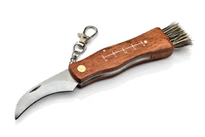 Houbařský nůž QiiM se štětečkem a karabinou, celková délka 17 cm