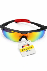 SURPASSGLASS TR2603P cyklistické polarizační sluneční brýle, bílo-červené, UV400, Cat.3, unisex