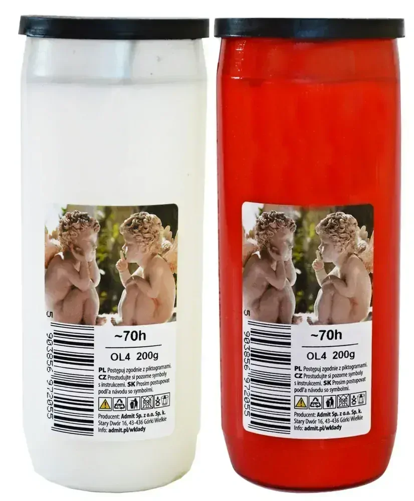 Hřbitovní olejová svíčka Admit OL4 – červená, 200 g, doba hoření až 70 h