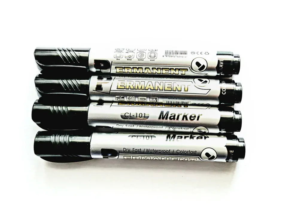 Fixy Colwave CL-101 Marker Permanent, sada 4ks, černé, kulatý hrot