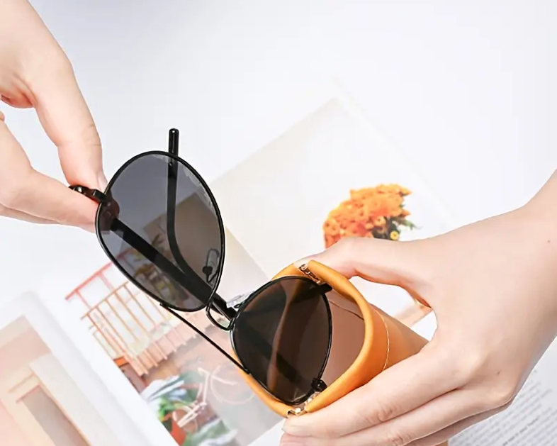 Nakida Ek-003 Měkké pouzdro na brýle s pružinou - Oranžová