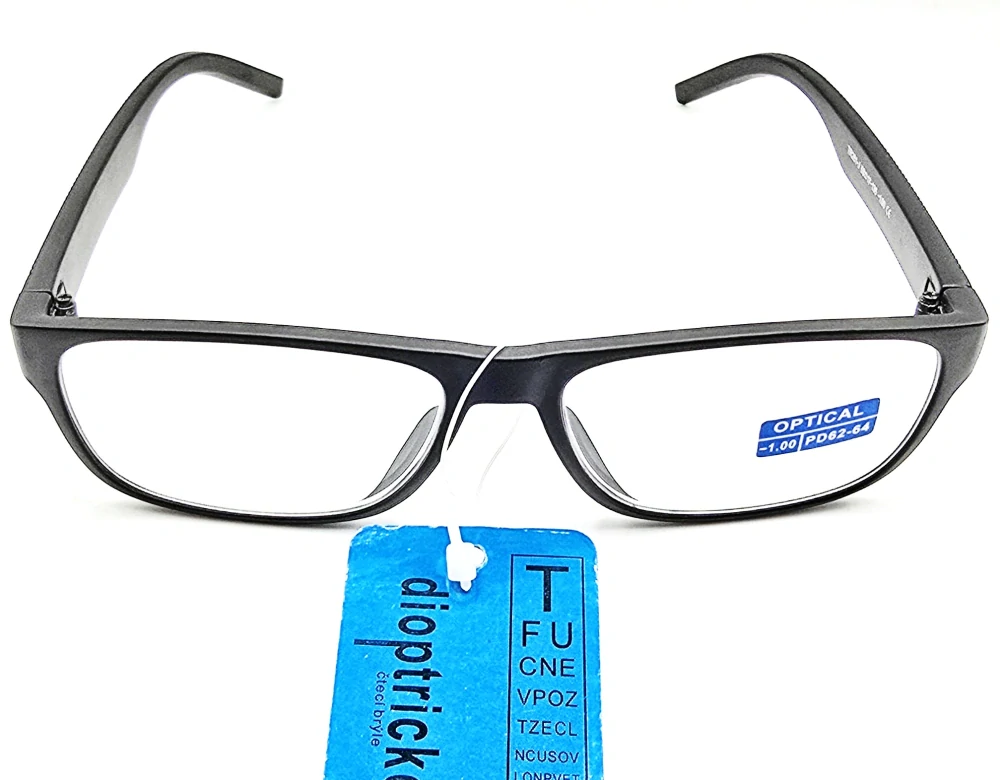 Dioptrické brýle SURGLASS DE LUXE na dálku MÍNUSOVÉ, dioptrie -4,0 černé plastové rámečky