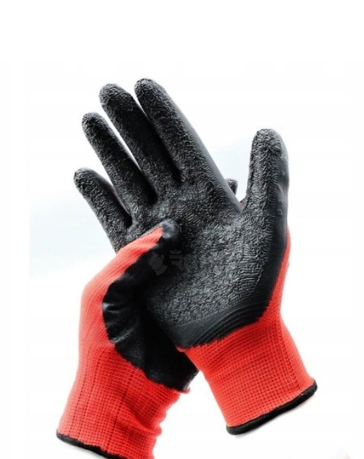 Pracovní ochranné rukavice Nakida R2001, latex, červeno-černé, vel. 8 (M)