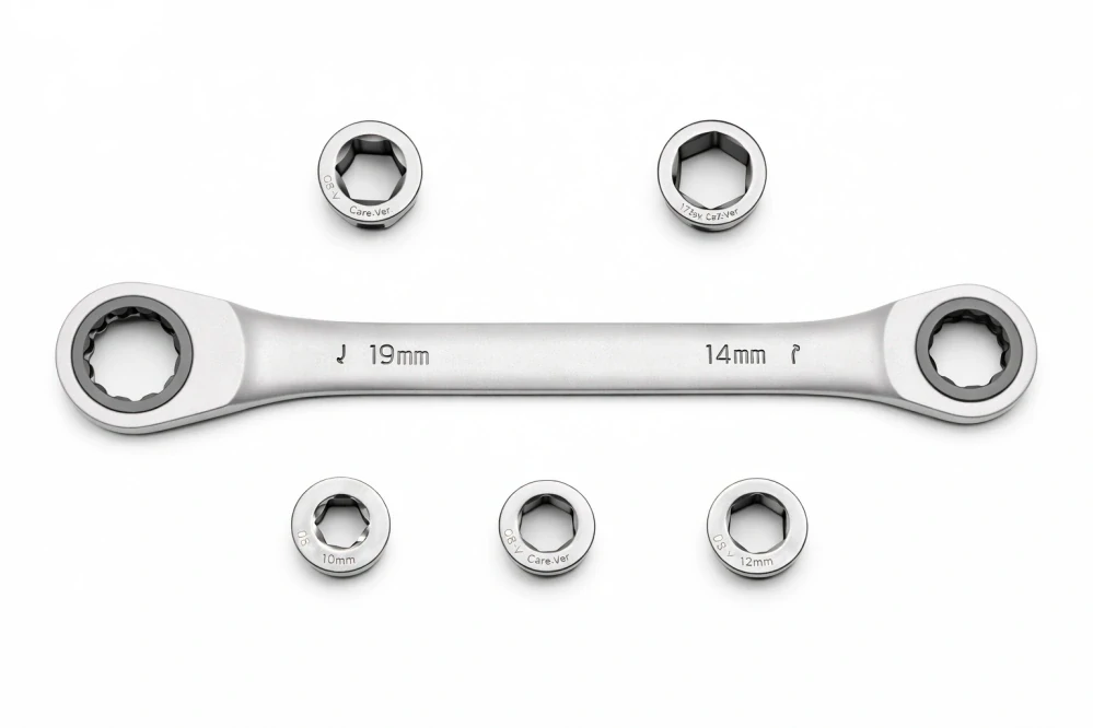 Nakida HT-1226 Sada ráčnových klíčů s adaptéry 8-19mm, 6ks, CrV, délka 21cm