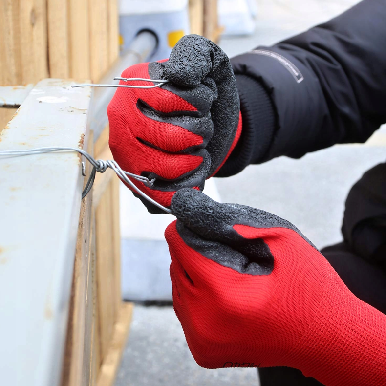 Pracovní ochranné rukavice Nakida R2001, latex, červeno-černé, vel. 7 (S)