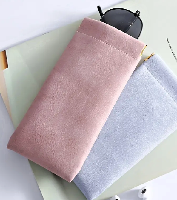 QiiM MP-12 Měkké pouzdro na brýle s pružinou - růžová