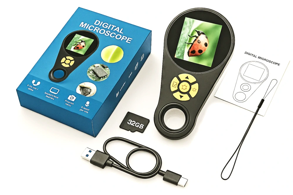 Nakida KY38 přenosná digitální mikrolupa 500× s kartou microSD 32GB