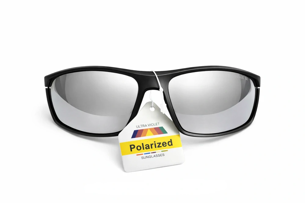 SURPASSGLASS F4704P sportovní polarizační sluneční brýle, stříbrná zrcadlová skla, UV400, Cat.3, unisex