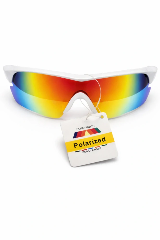 SURPASSGLASS TR2603P cyklistické polarizační sluneční brýle, bílo-červené, UV400, Cat.3, unisex