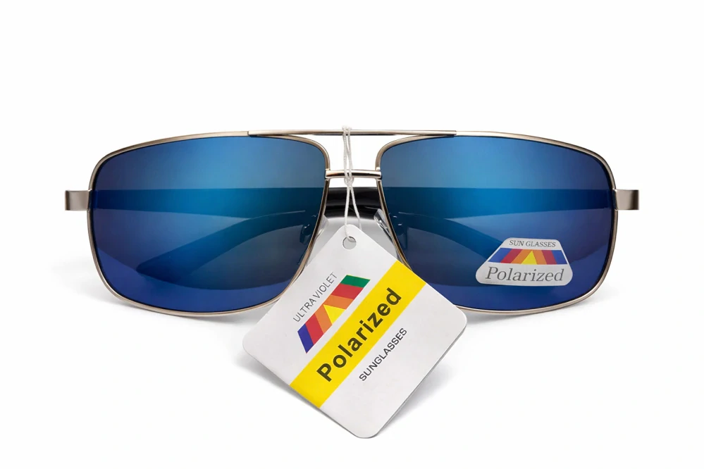 SURPASSGLASS 1536P Sluneční brýle, polarizační, stříbrné kovové, modré zrcadlo, unisex