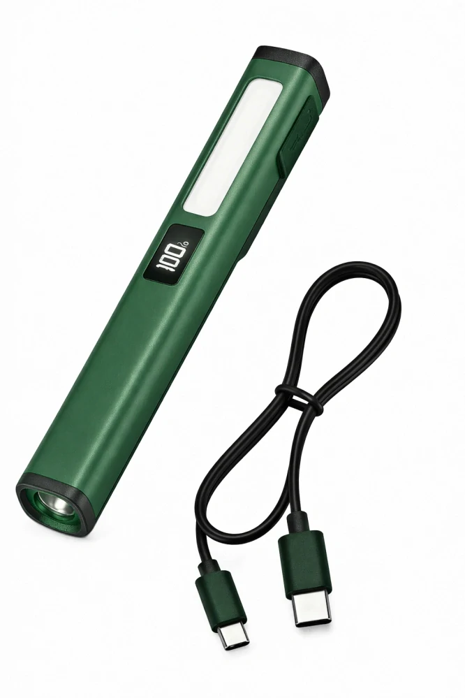 Nakida W08 dílenská inspekční COB LED svítilna, USB-C, zelená