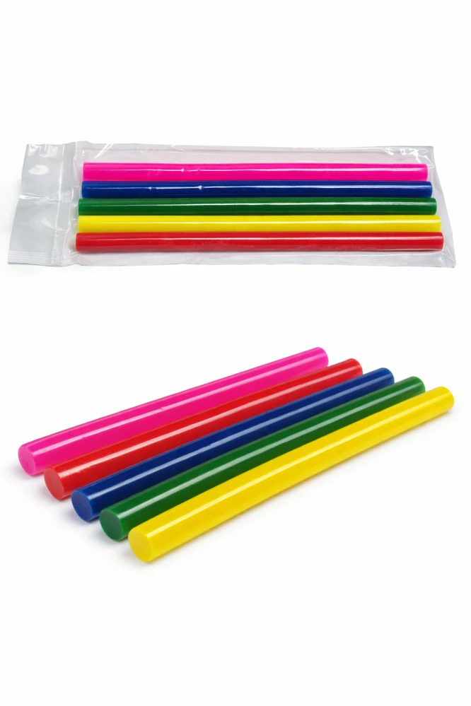 QiiM barevné tavné tyčinky do tavné pistole 7 mm 180 mm, mix barev 5 ks