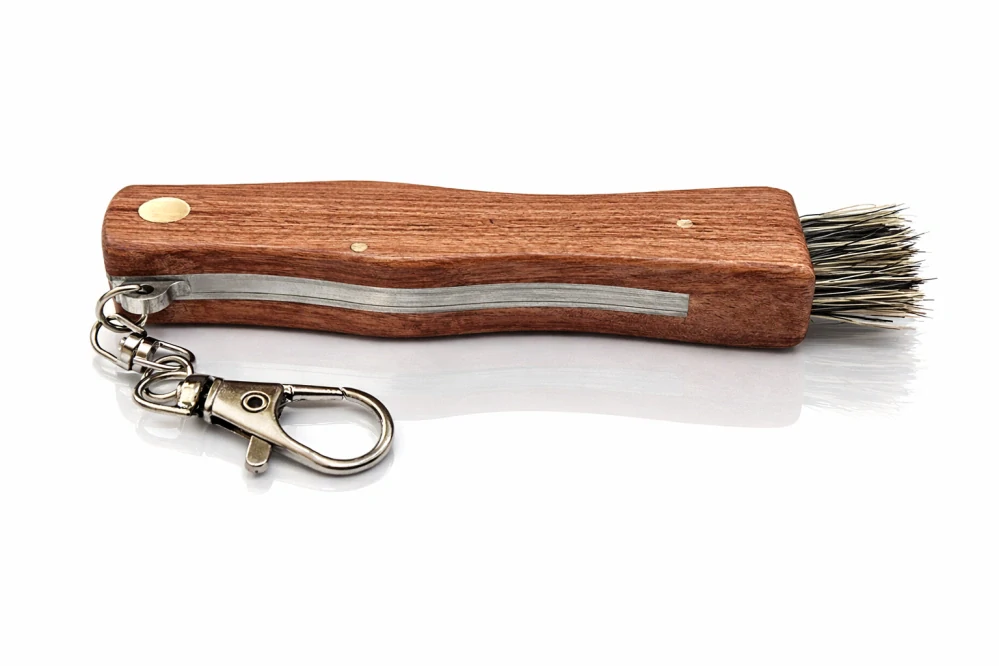 Houbařský nůž QiiM se štětečkem a karabinou, celková délka 21 cm