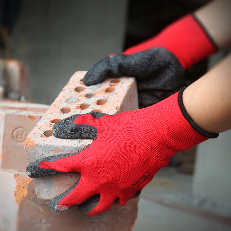 Pracovní ochranné rukavice Nakida R2001, latex, červeno-černé, vel. 8 (M)