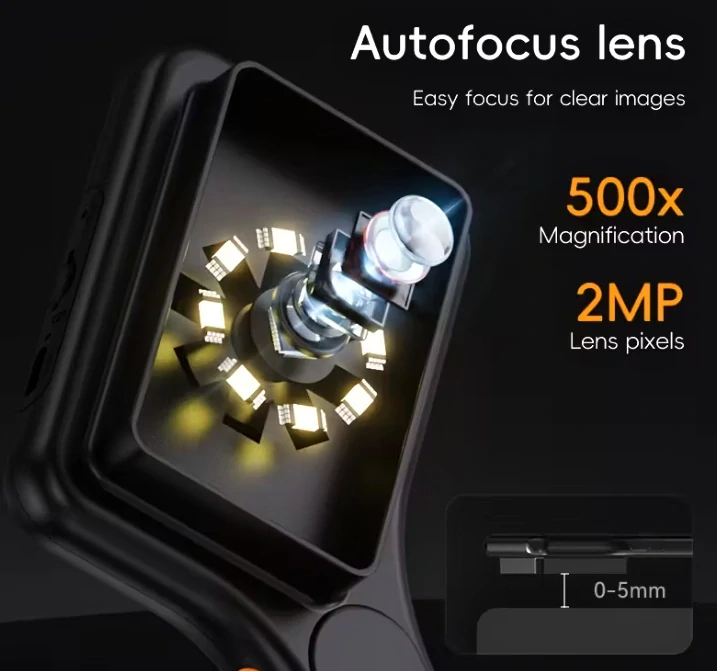 Nakida i380 Digitální mikrolupa 3" LCD s automatickým ostřením, 500x zvětšení