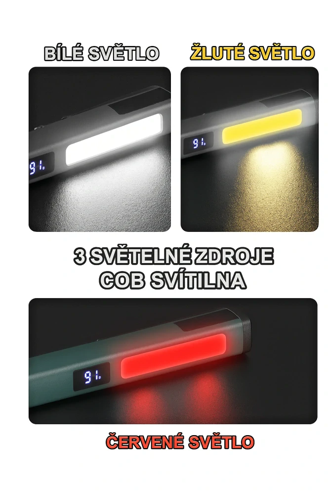 Nakida W08 dílenská inspekční COB LED svítilna, USB-C, zelená